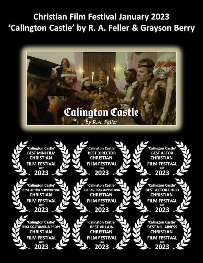 Image of the awards the Calington Castle video made