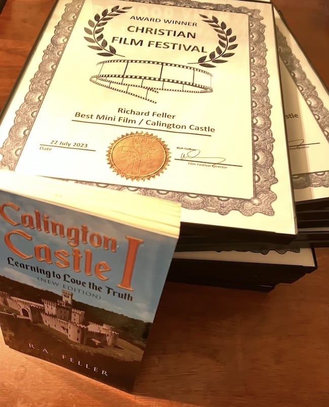 Image of the awards the Calington Castle short film received